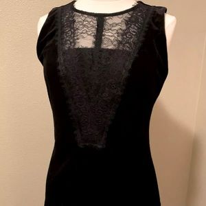 White House black market velvet & lace sleeveless